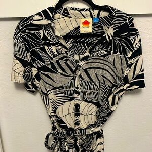 Farm Rio shirt dress with tie